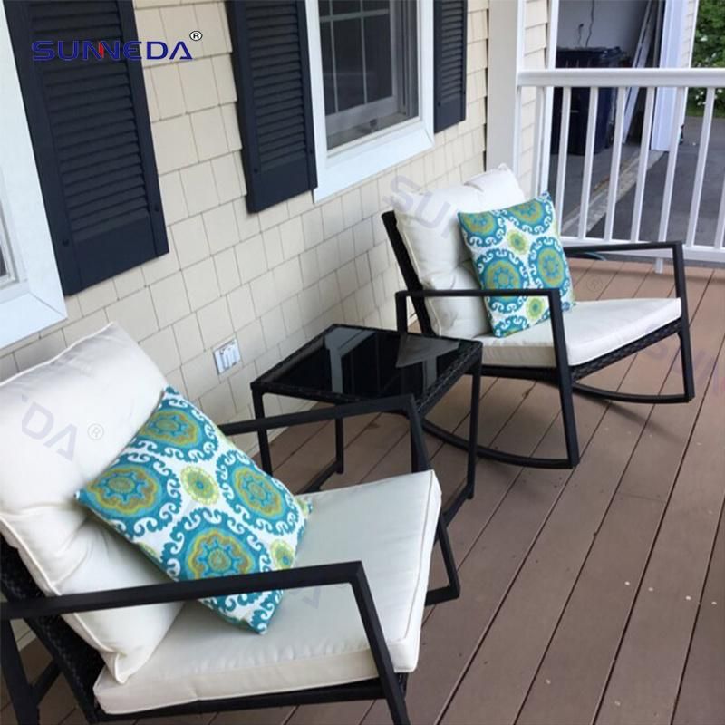 Modern Patio Rattan Aluminum Coffee Table Garden Rocking Chair
