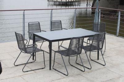 Unfolded Customized OEM Foshan 8 Seater Outdoor Table Patio Sectional Balcony Dining Set Hot Sale