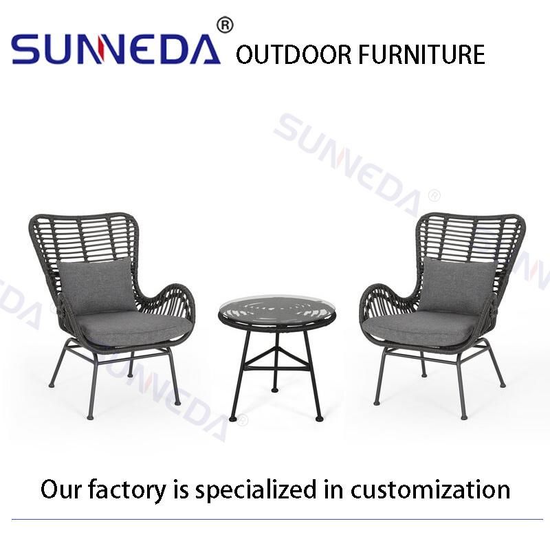 Factory Directly Sell Crafted Courtyard Lawn Pub Picnic Outdoor Armchair Set