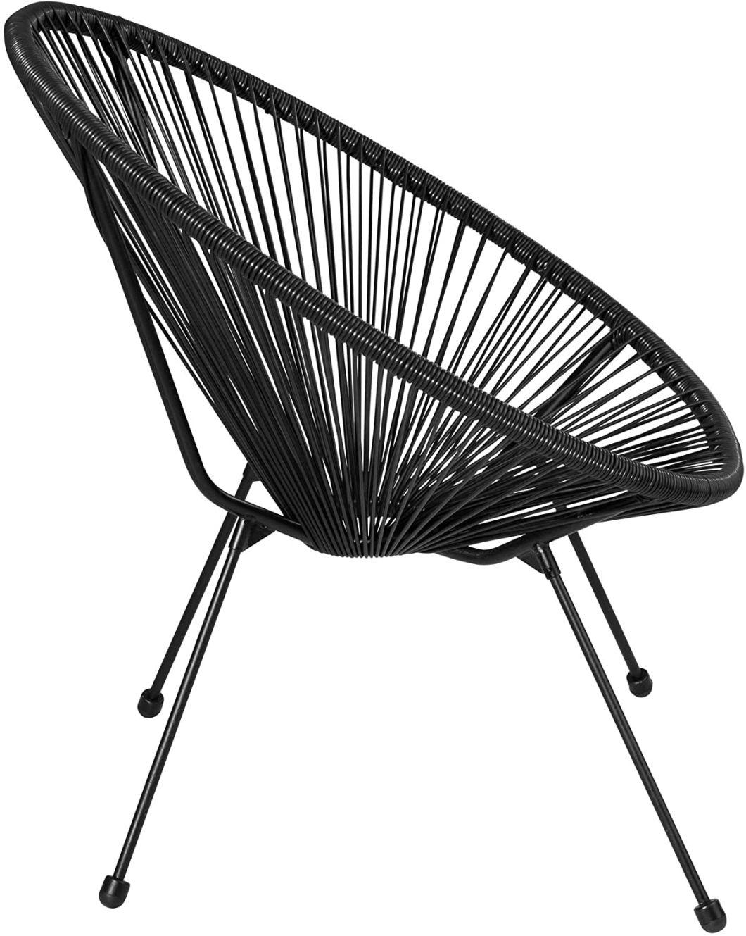 Wholesale Outdoor Furniture Patio Terrace Rattan Chair PE Rattan Metal Table and Chair Garden Set