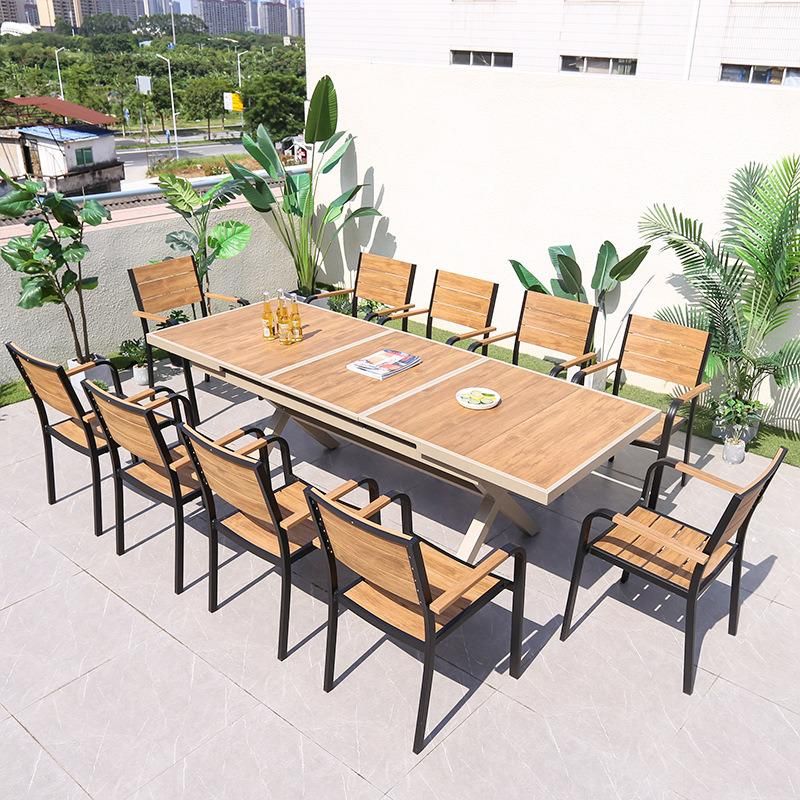 Outdoor Patio Waterproof White Aluminum Chairs Polywood Bistro Dining Sets Coffee Shop Table and Chairs