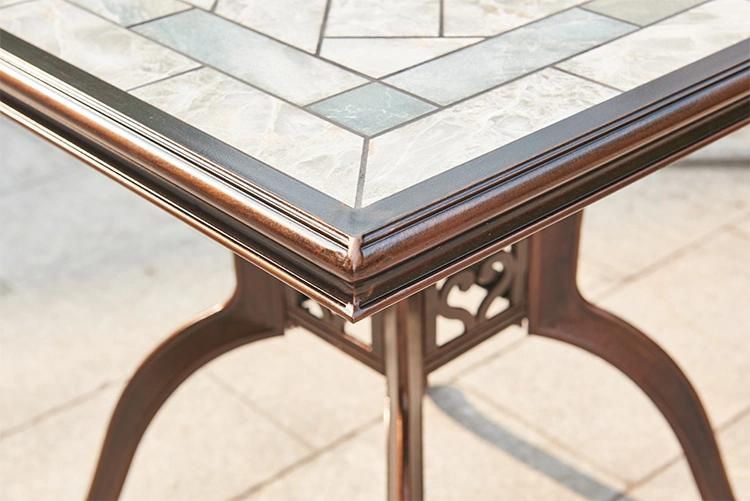 Classic Outdoor Design Furniture Garden Metal Dining Set for Cafe Shop