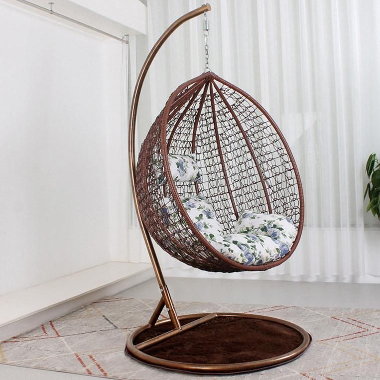 Luxury Modern Outdoor Garden Lounge Wicker Rattan Padded Swing Chair