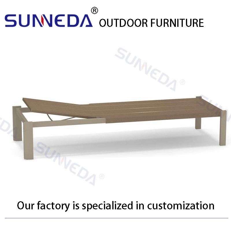High-End Hotel Presentable Patio Outdoor Back Can Lift Chaise Lounge