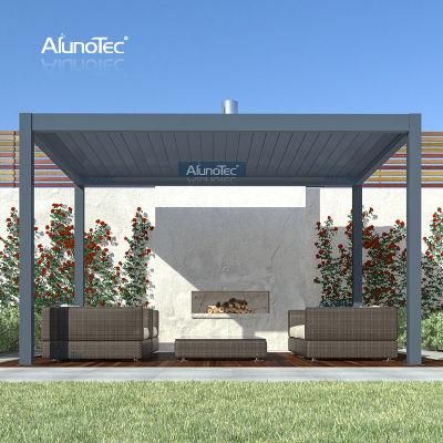 OEM Modern Style Rainproof Terrace Gazebos Motorized Metal Pergola Waterproof Electric Gazebo for Restaurant