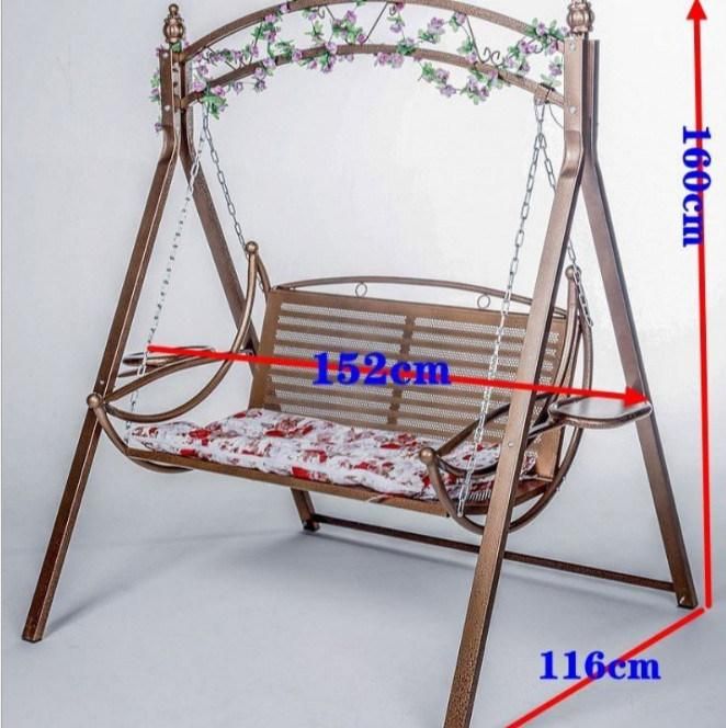 Modern Patio Metal Garden Outdoor Double Hanging Lounger Swing Chair