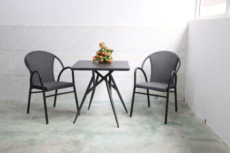 Absolute Waterproof Outdoor Carbon Steel Restaurant Bistro Square Table