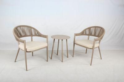 Garden Use Aluminum Frame Rope Weaving Table and Chairs Outdoor Furniture