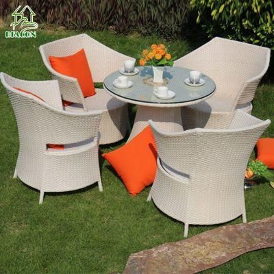 Outdoor Rattan Furniture Mosaic Table Top Outdoor Metal Frame Furniture Modern Popular Garden Dining Chair