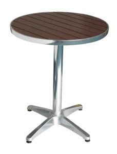 Garden Camping Shining Aluminum Polywood Plastic Wood Bistro Round Table