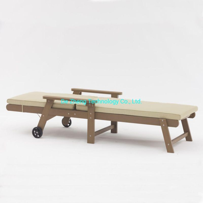 Patio Garden Leisure Teak Wood Home Outdoor Sun Lounger for Pool Beach