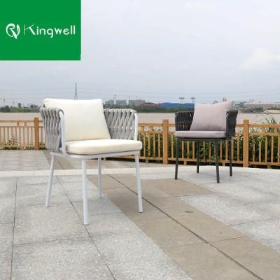 Commercial Project Quality Outdoor Garden Furniture Aluminum Rope Dining Chair