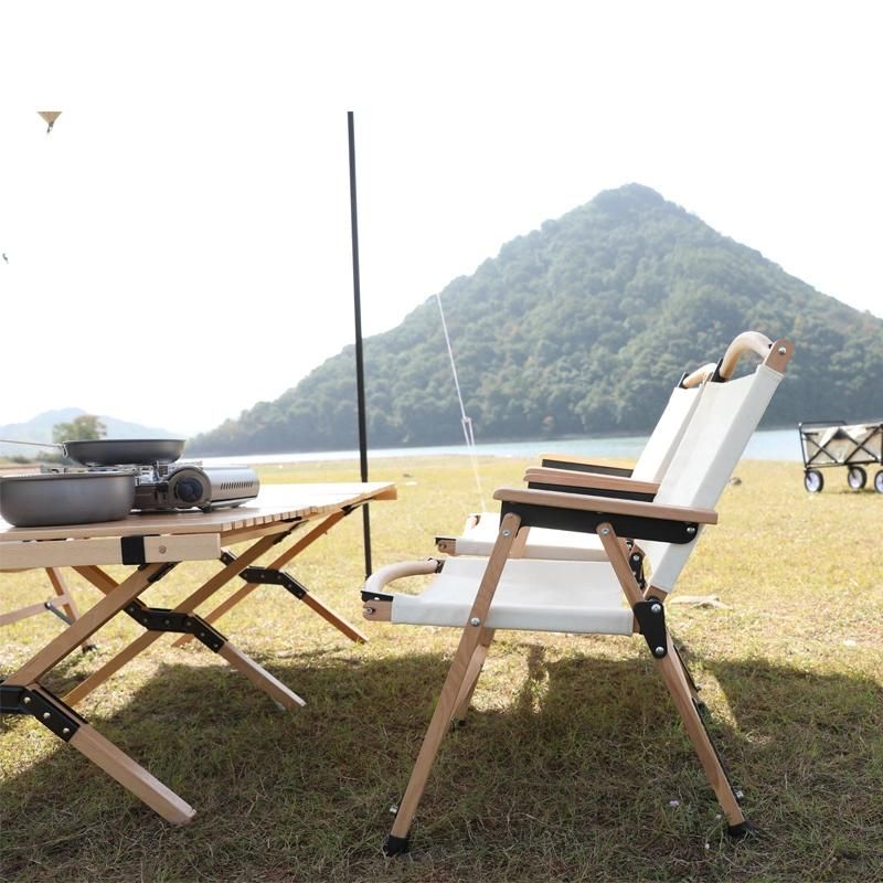 Amazon Beach Portable Garden Table and Chairs Metal Wooden Foldable Chair