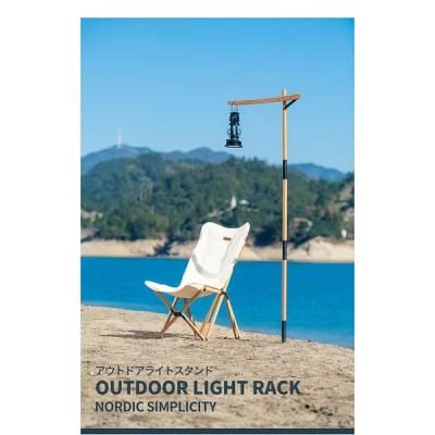 Outdoor High Quality Lightweight Adjustable Wooden Camping Light Stand