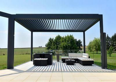 Free-Standing Aluminum Louvered Pergola with LED Lights
