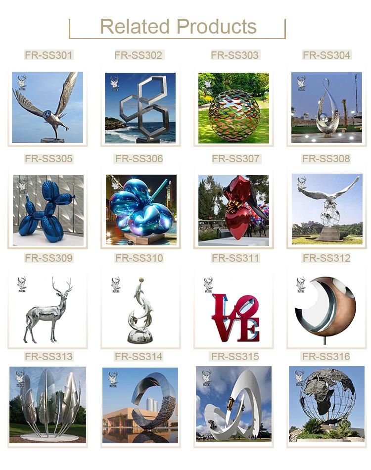 Square Stainless Steel Decor High Polished Large Metal Sculpture