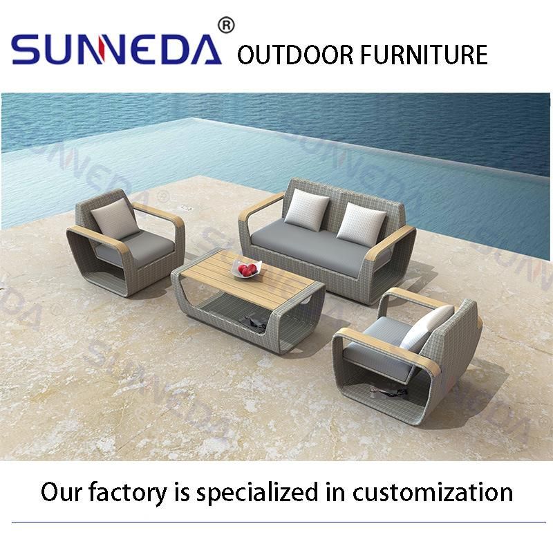 Garden Leisure Furniture Outdoor Rattan Chair Patio Sofa Sets with Table