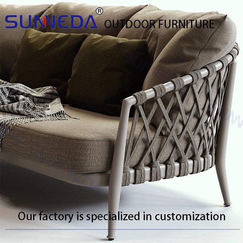 Outdoor Waterproof Metal Woven Modern Sofa Set
