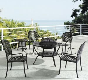 Popular Design Outdoor Garden Furniture Cast Aluminum Set with Ice Bucket BBQ Table&amp; Chair (YT917)