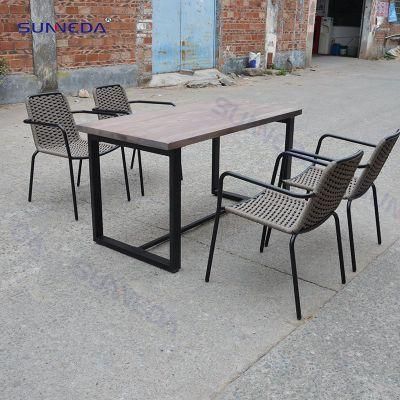 Conversation Patio Sets with Flat Rope Pure Hand Knitting Chair