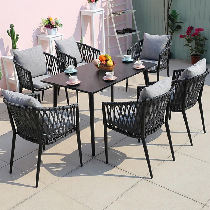 Factory Price Wholesale High Quality Aluminum Frame Braided Rope Chair