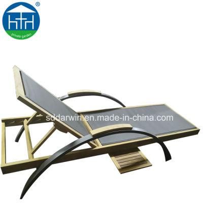 High-End Outdoor Teak Wood Chaise Lounge Furniture for Beach