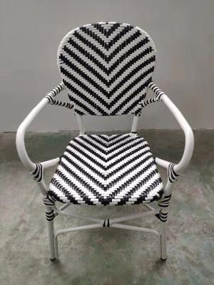 Modern Fashion Bistro Restaurant Flat Rattan Outdoor Furniture French Rattan Chair