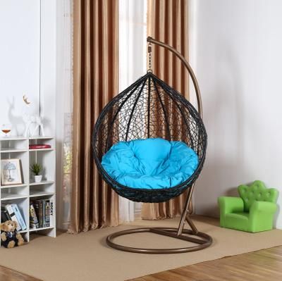 Indoor Adult Rattan Wicker Hanging Double Seat Garden Swing Chair