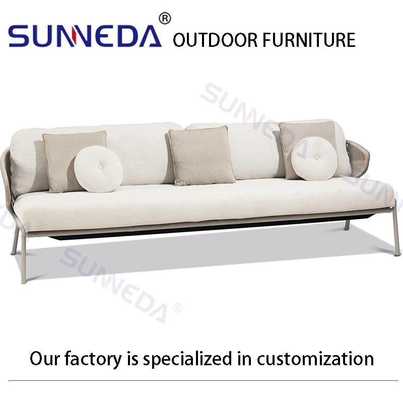Balcony Rope Woven Rattan Sofa Set Leisure Luxury Chair Patio Outdoor Garden