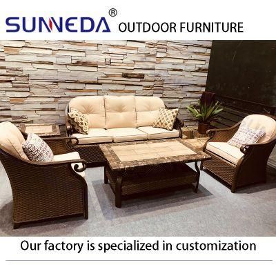 Traditional Aluminum Rattan Chair Outdoor Furniture Hotel Garden Sofa Sets