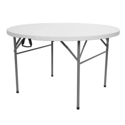 4 Foot Plastic Durable White Round Folding in Half Table