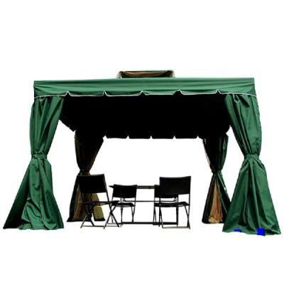 Outdoor Gazebo Pop up Tent, Aluminum Frame Soft Top Outdoor Patio Gazebo with Polyester Curtains and Air Venting Screens Wbb17598