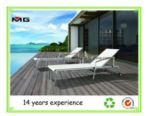 Outdoor Furniture White Sling Mesh Stainless Steel Sun Loungers Armless