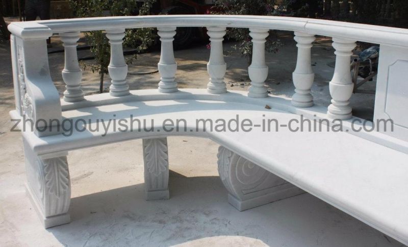 White Garden Marble Bench
