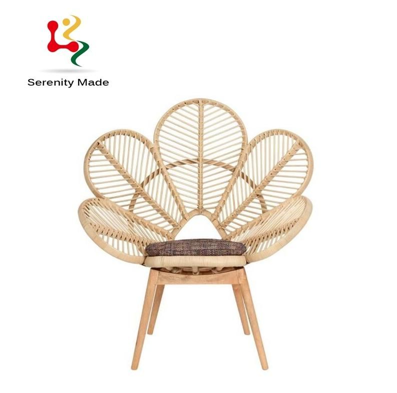 Event Hire Natural Rattan Flower Lounge Dining Chair