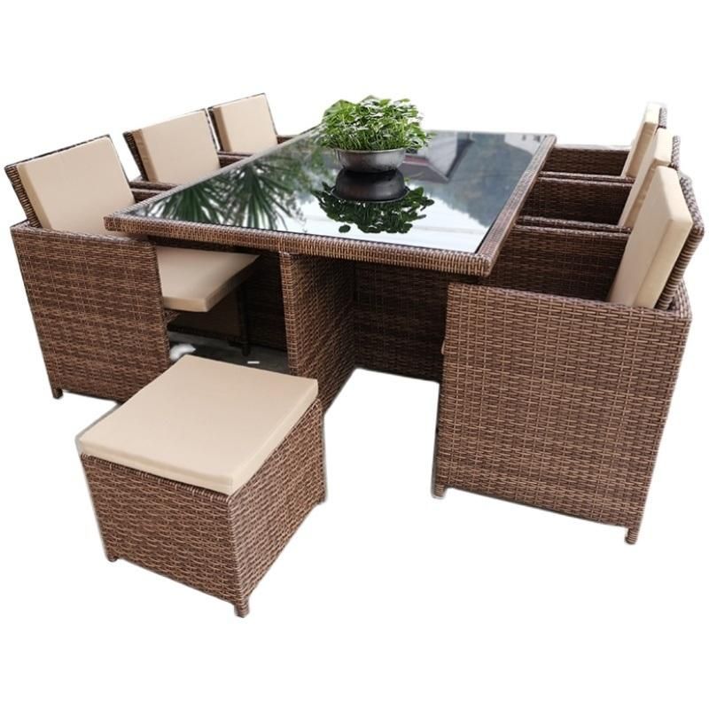 Villa Hotel Outdoor Garden Rattan Table and Chair Household Furniture