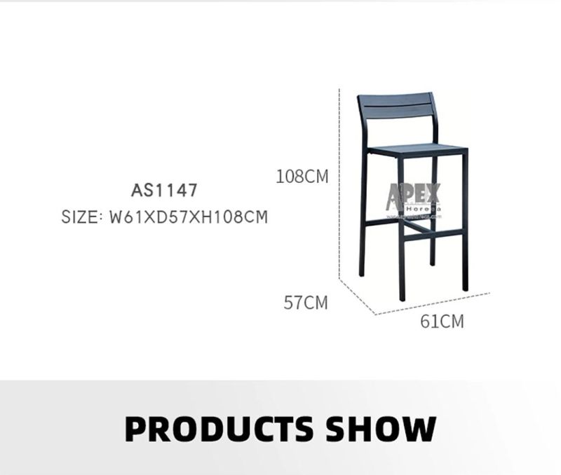 Wholesale Restaurant Bistro Outdoor Furniture Aluminum Comfort Backrest Dining Chair