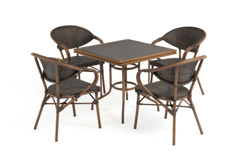 Outdoor Furniture Luxury Aluminum Tempered Glass Table