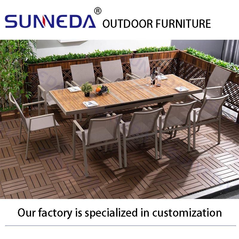 Garden Furniture 10 Seats Rectangle Table Handcrafted Wooden Outdoor Teak Dining Set