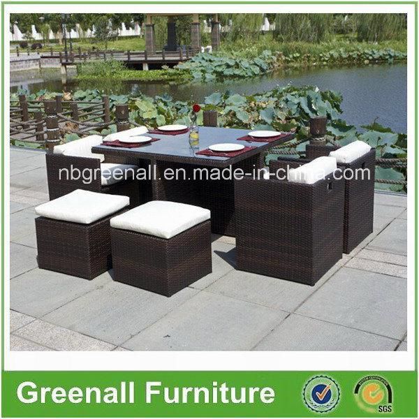 High Back Outdoor Rattan Tables and Chairs Cube Dining Sets Garden Patio Living Room Furniture