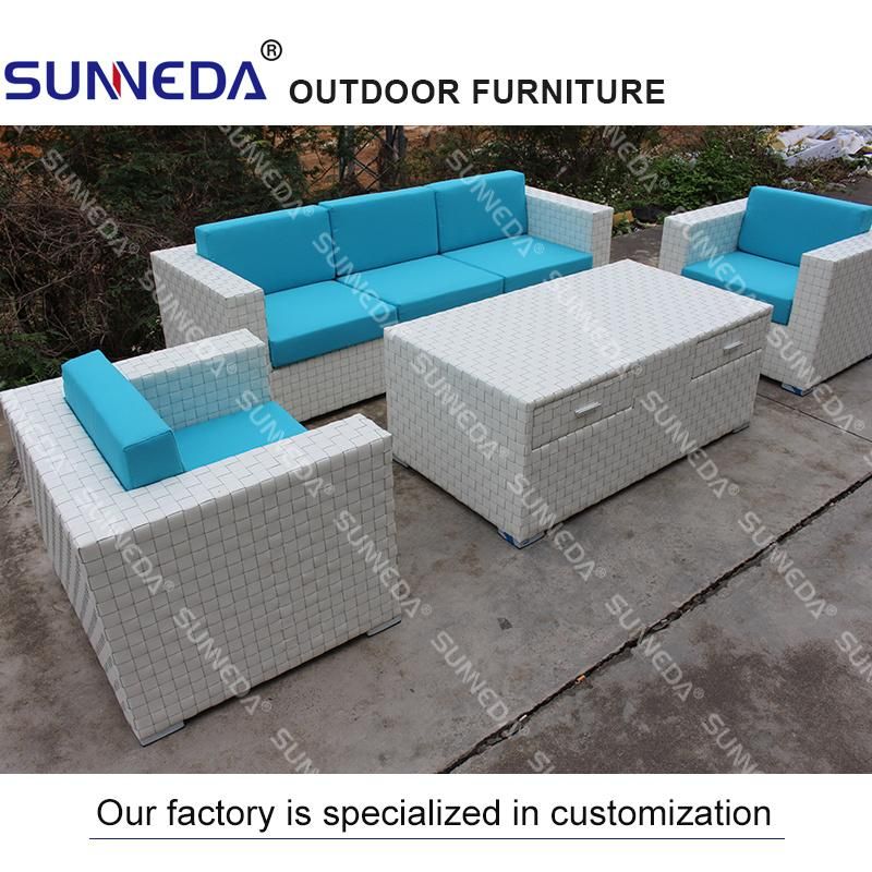 Project Rattan Outdoor Chair Sofa Set Garden Hotel Cafe Bar with Drawer Aluminum Wholesale