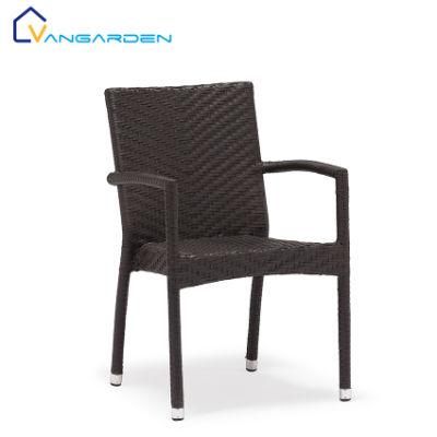 Popular Black Rattan Dining Chair Nordic Outdoor Wicker Furniture