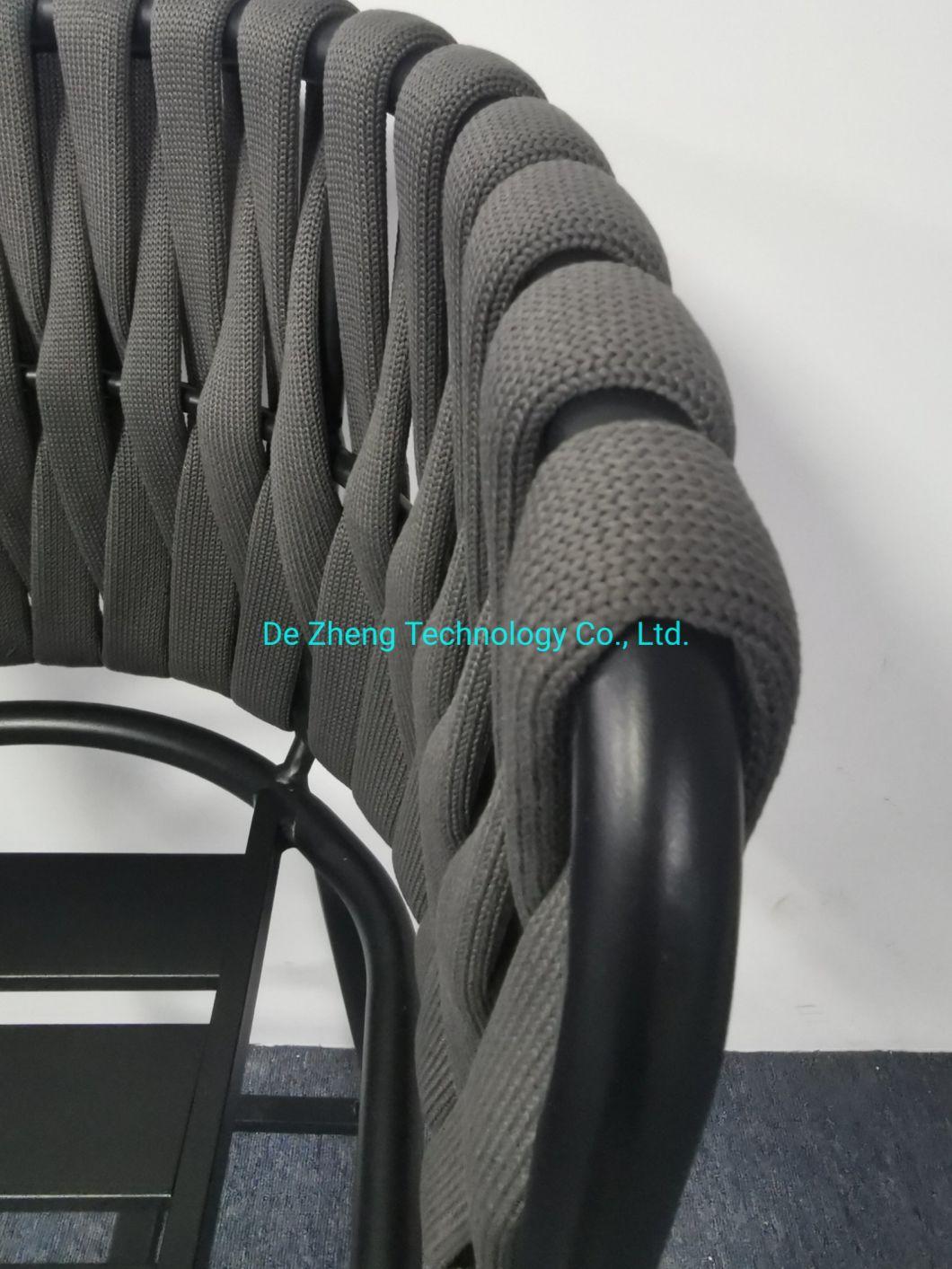 Hot Sale Modern Leisure Outdoor Bar Stool Luxury Aluminum Rope Chair Factory Supply High Quality Garden Furniture