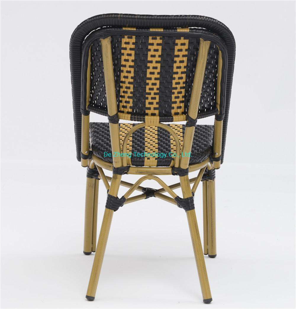 New Rattan Chair Wicker Chair Antique Cane Garden Balcony Bistro Stackable Set Modern French Space Saving Multipurpose Furniture