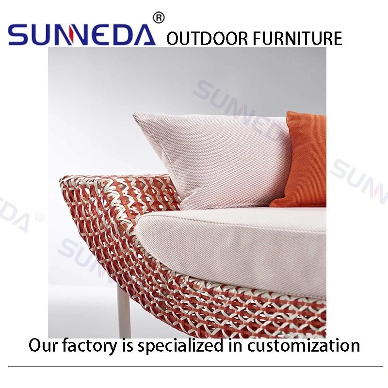 Casual Nice Outdoor Wicker Rattan Chair Mixed Color Sofa Garden Set Aluminum