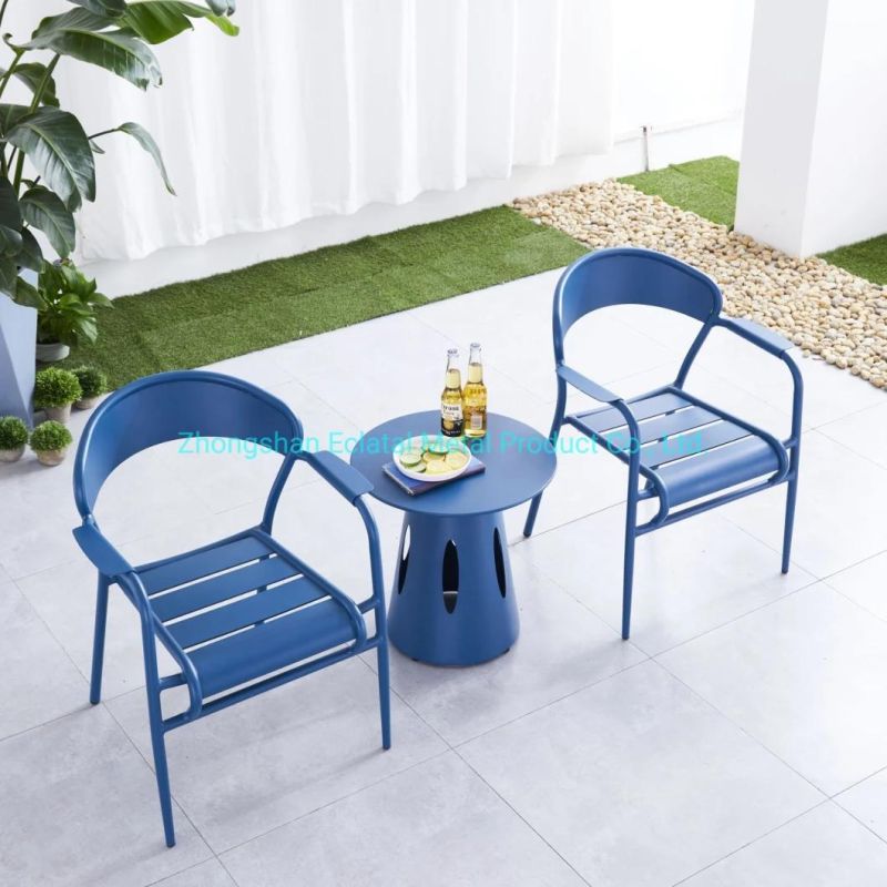 Chairs Furniture Outdoor Aluminum Restaurant Dining Set and Cafe Modern Bistro Sets Metal Chair