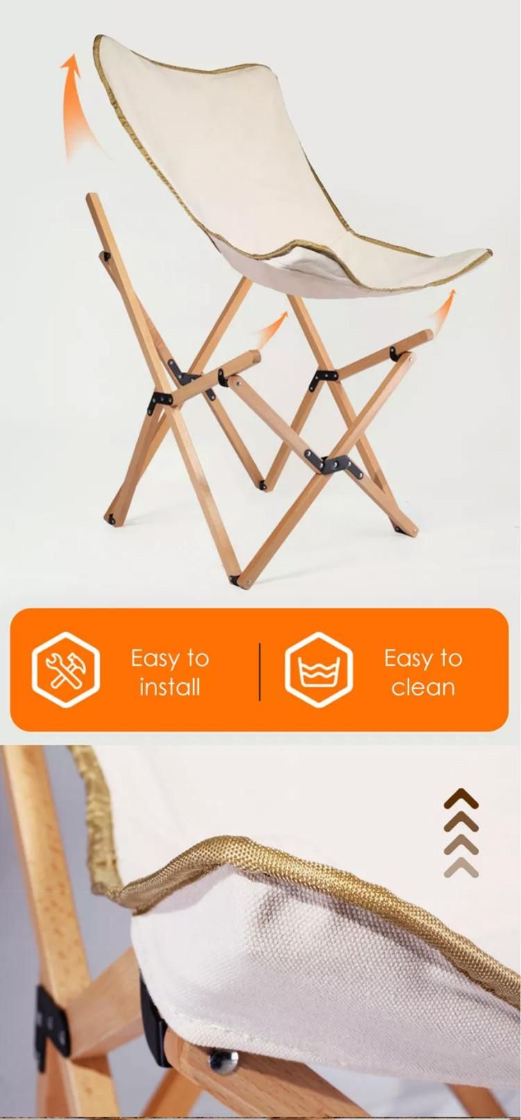 Wholesale Factory Price Portable Folding Wood Canvas Folding Chair