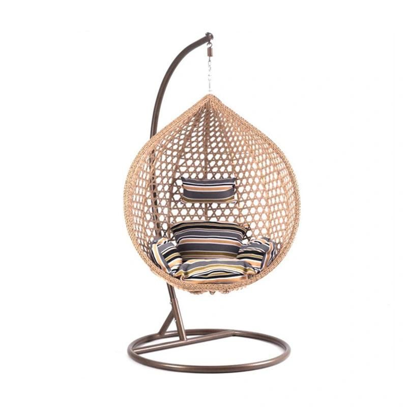 Comfortable Outdoor PE Rattan Wicker Hanging Headrest Leisure Swing Chair