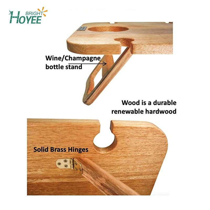 Bamboo Wooden Portable Folding Wine and Champagne Picnic Table