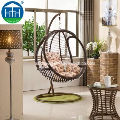 Indoor and Outdoor PE Rattan Egg Hanging Chair for Garden Furniture